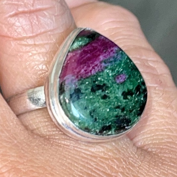 Anyolite Ruby Zoisite Ring Size 7 1/2 - Picture 12 of 14